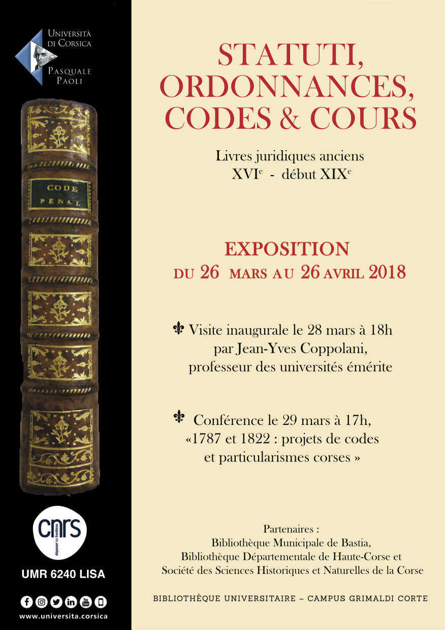 Statuti, Ordonnances, Codes & Cours