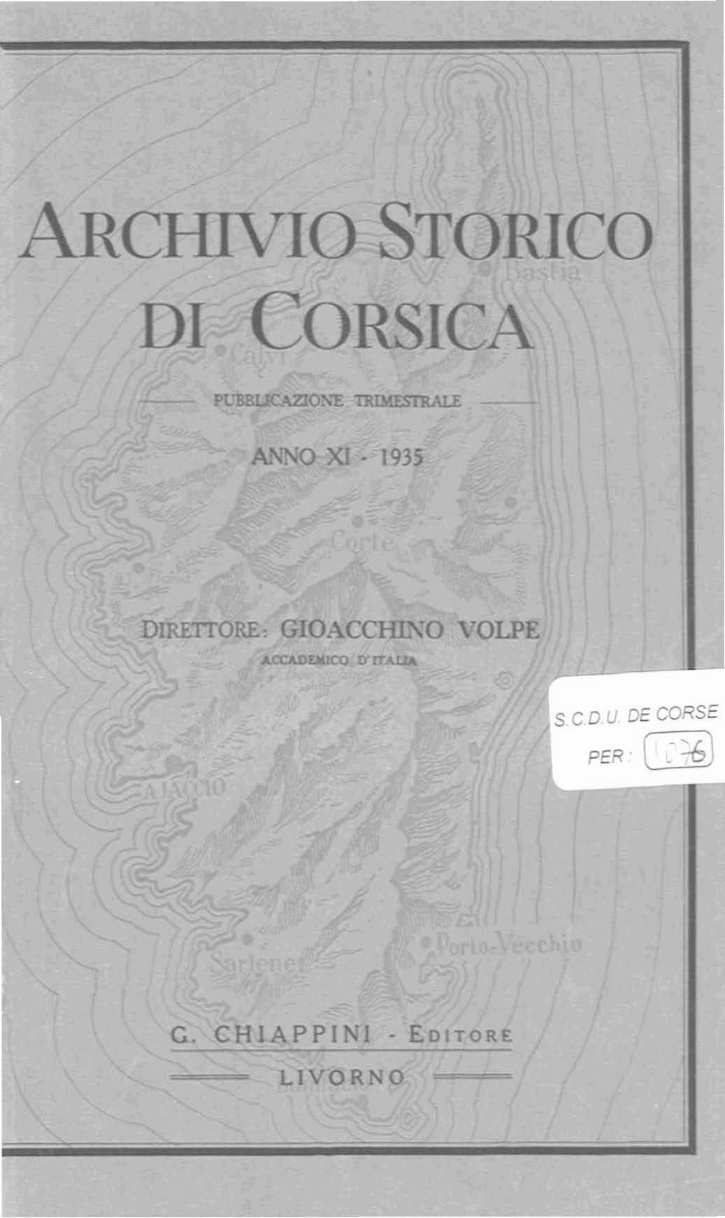 >Archivio Storico di Corsica (1935)
