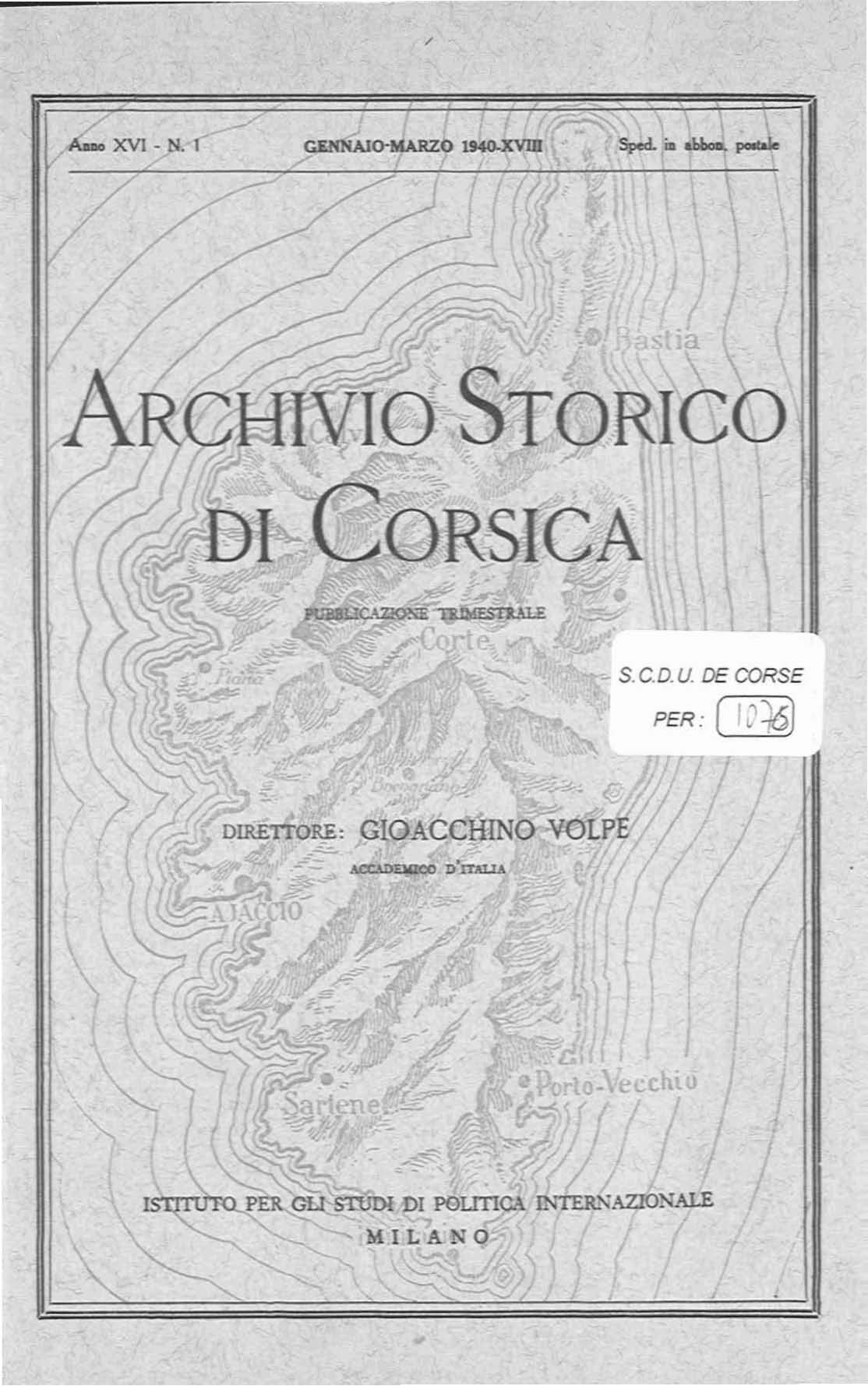 >Archivio Storico di Corsica (1940)