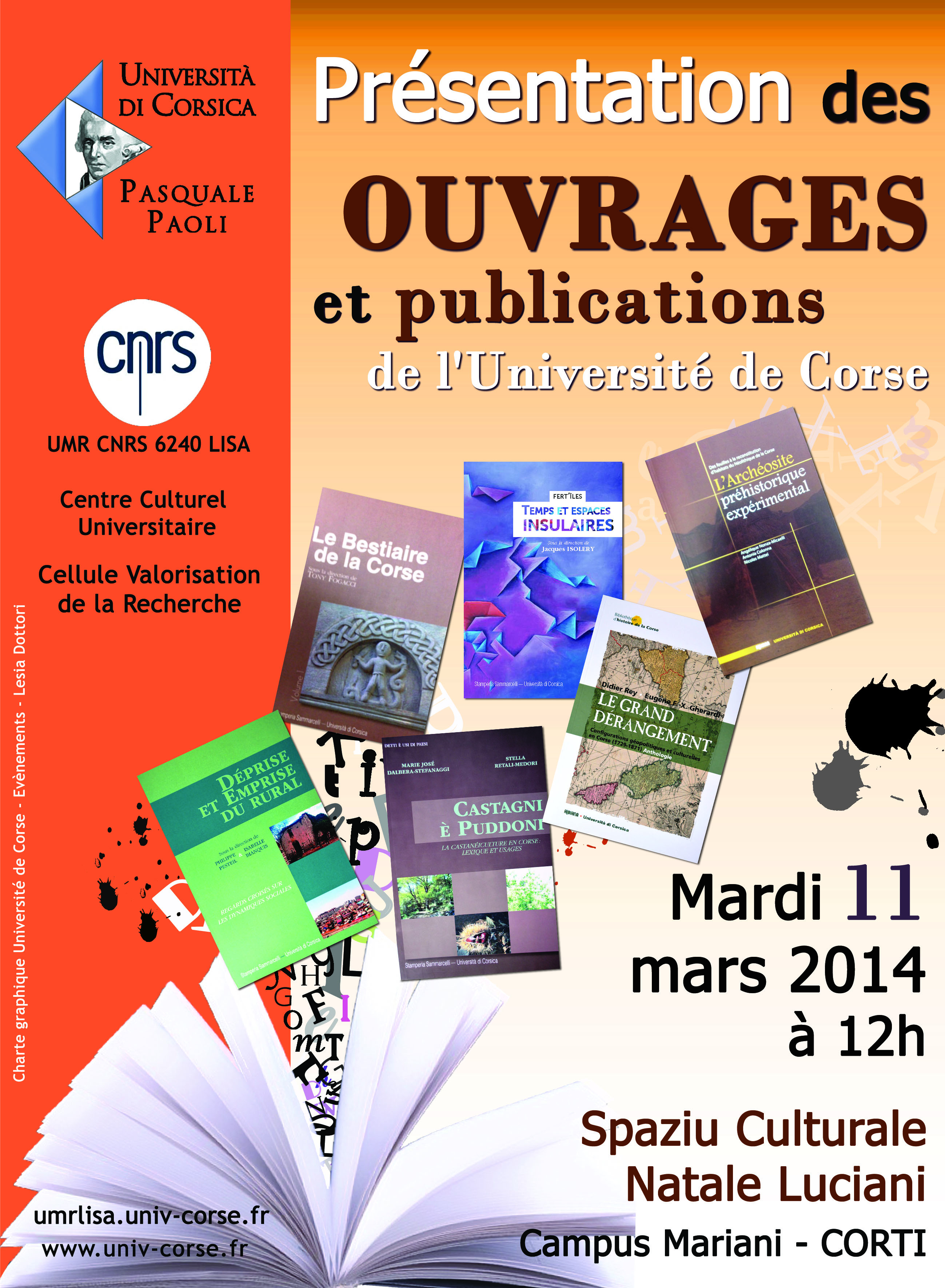 Présentation d'ouvrages et de publications de l'Université de Corse
