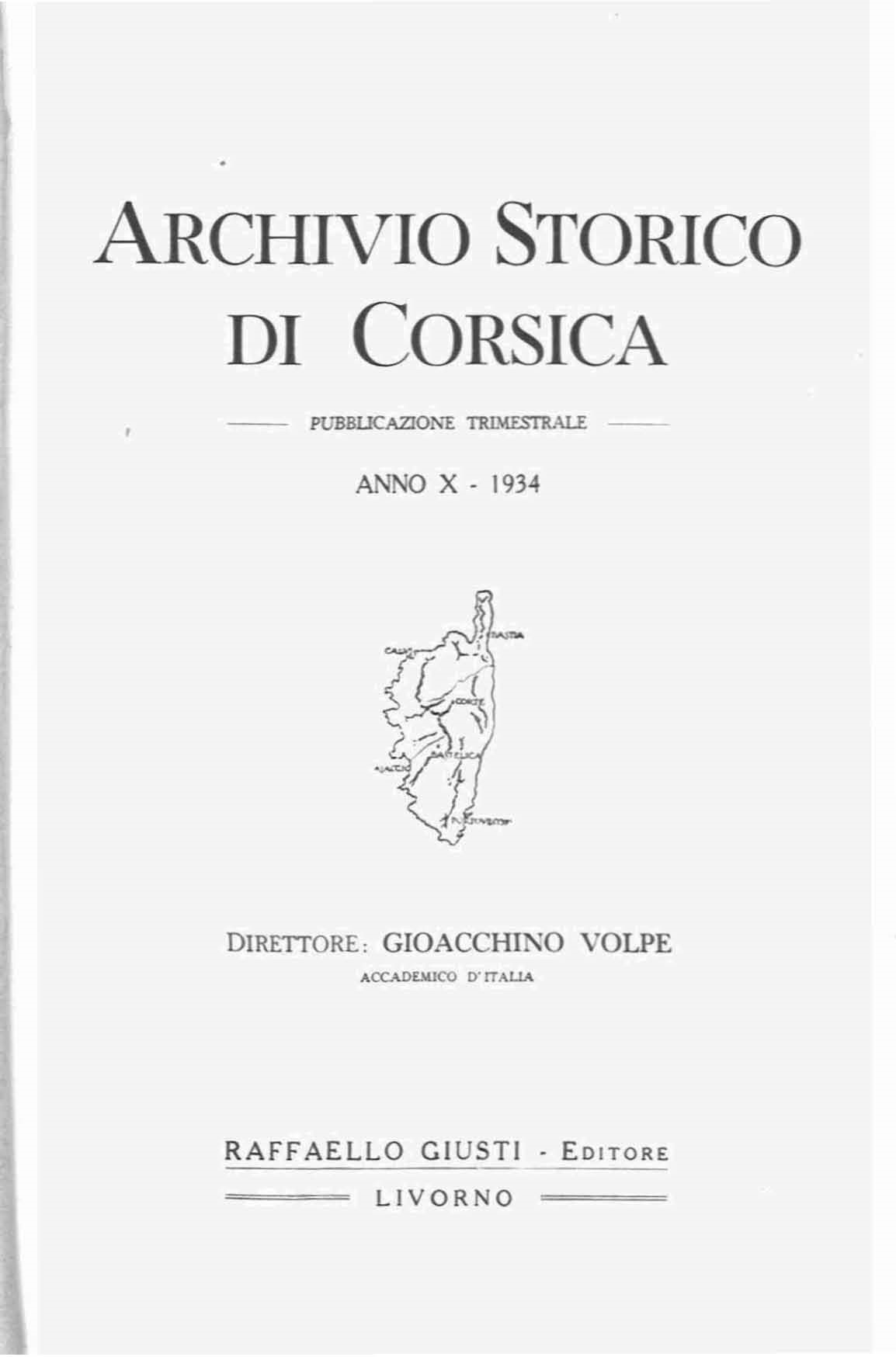 >Archivio Storico di Corsica (1926)