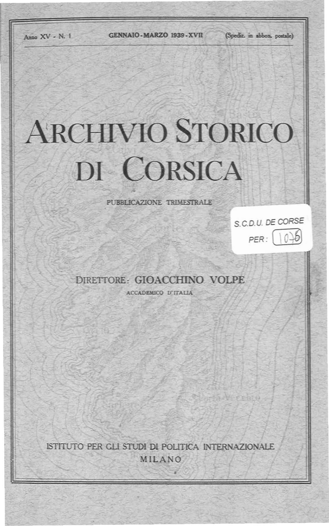 >Archivio Storico di Corsica (1939)