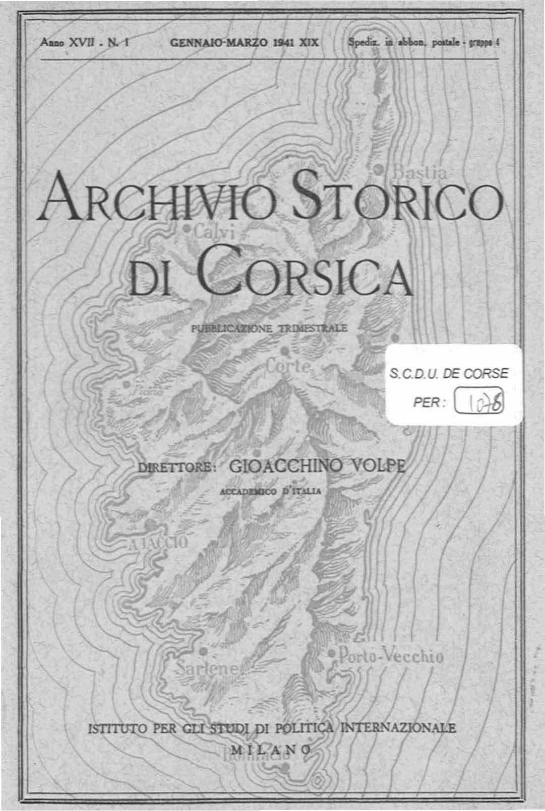 >Archivio Storico di Corsica (1941)