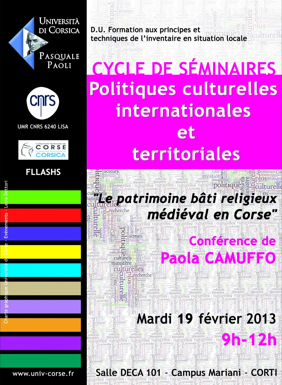 >Conférence Paola Camuffo - Le patrimoine bâti religieux médiéval en Corse