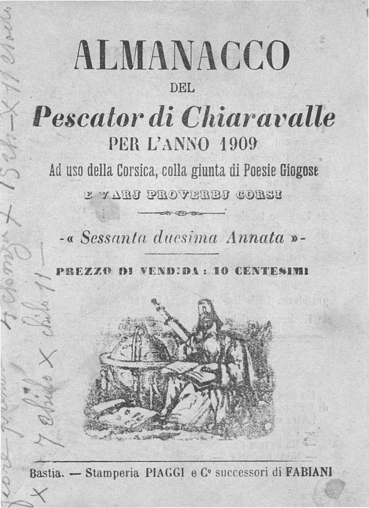 >Almanacco del Pescator di Chiaravalle per l'anno 1909