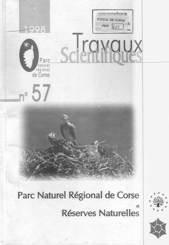 >Travaux Scientifiques du Parc Naturel Régional et des Réserves Naturelles de Corse 1998 - n° 57