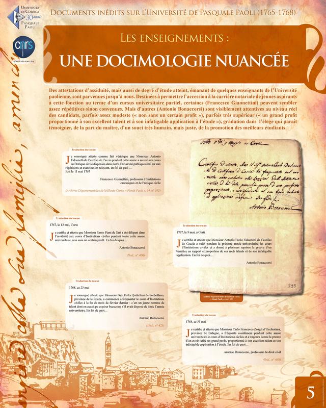 >Documents inédits sur l’Université de Pasquale Paoli (1765-1768)