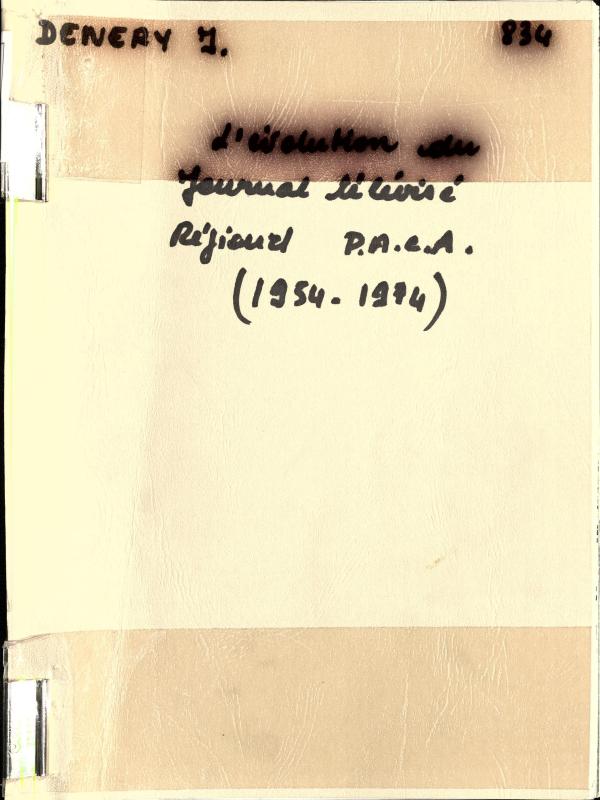 >L'évolution du journal télévisé régional Provence-Alpes-Côte d'Azur-Corse de 1954 à 1974