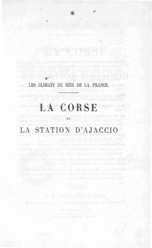 >La Corse et la station d'Ajaccio