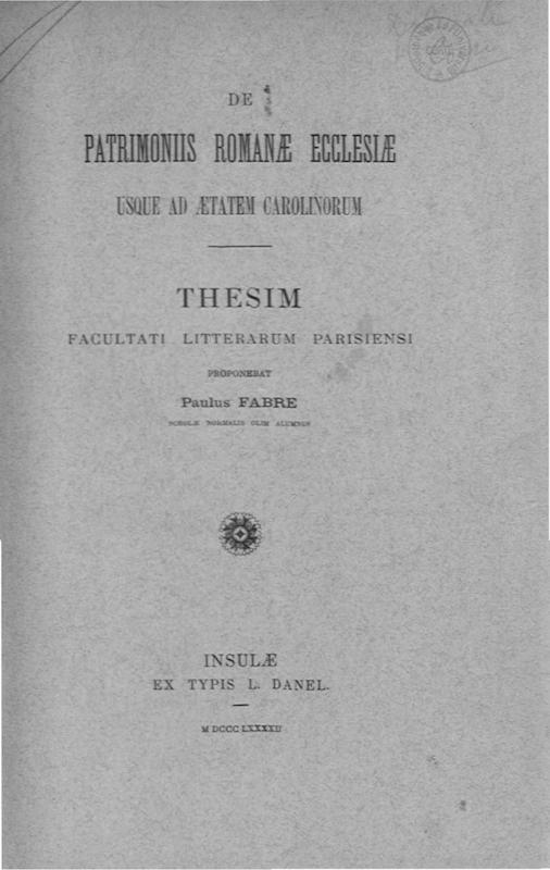 >De patrimoniis romanae ecclesiae