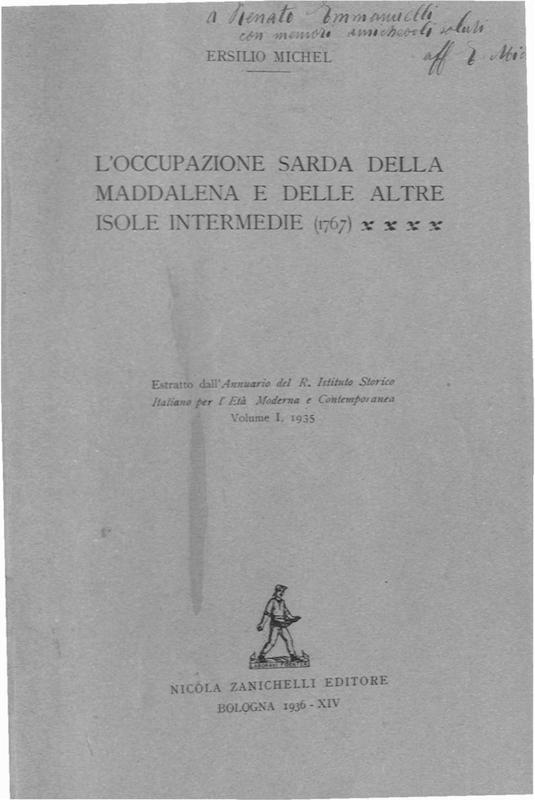 >L'occupazione sarda della Maddalena e d'altre isole intermedie (1767)