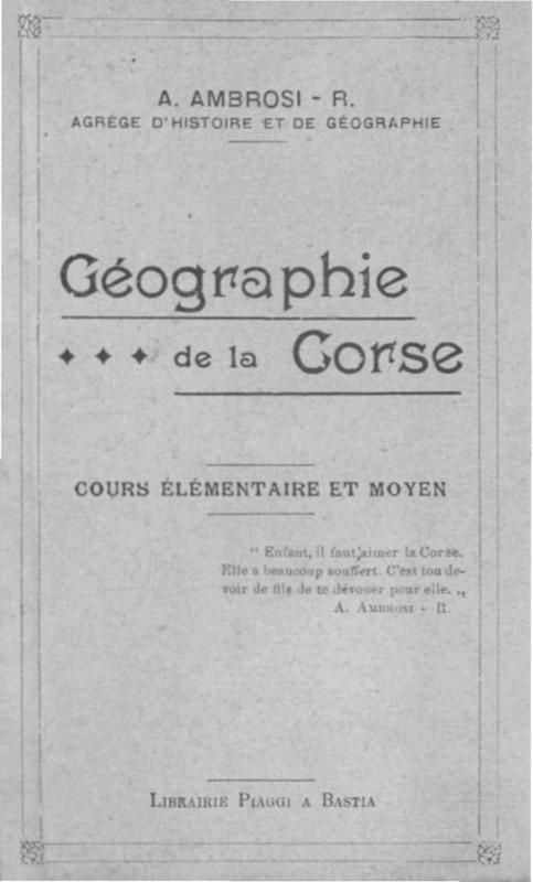 Géographie de la Corse cours élémentaire et moyen