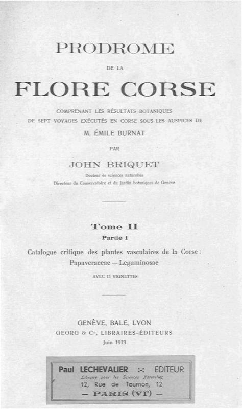 >Prodome de la flore corse