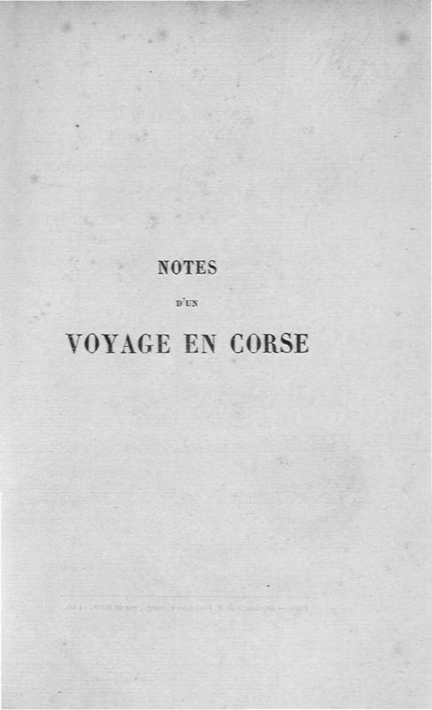 >Notes d’un voyage en Corse