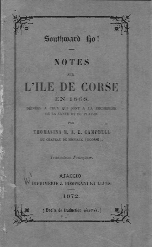 Notes sur l'île de Corse en 1868