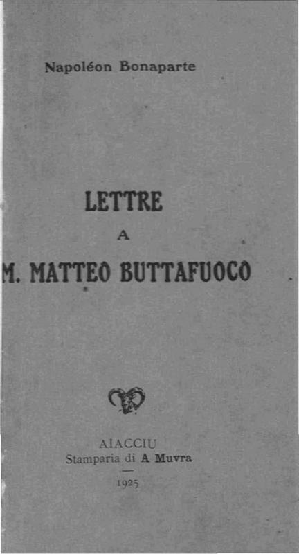 >Lettre à M. Matteo Buttafuoco