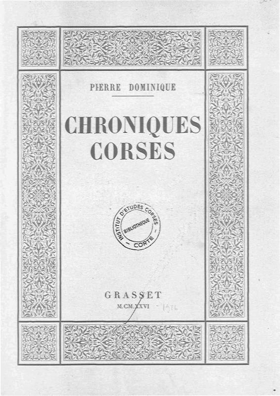 >Chroniques corses