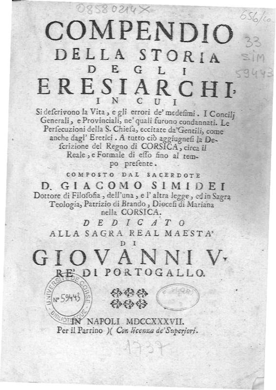 >Compendio della Storia degli eresiarchi