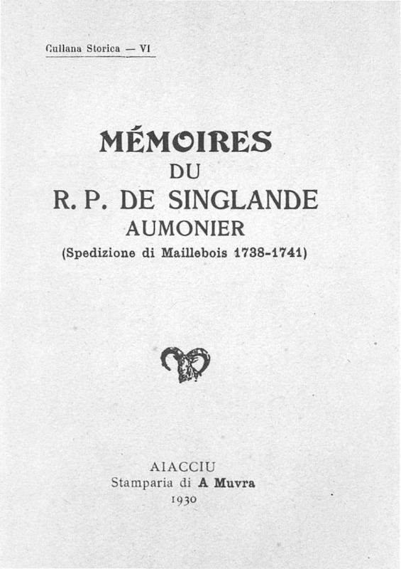 >Mémoires du R. P. de Singlande