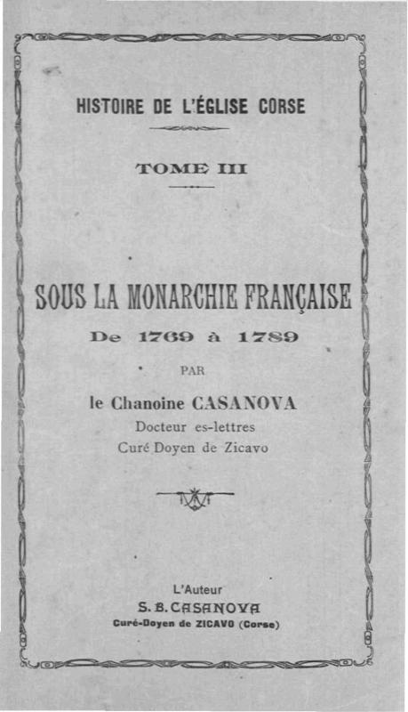 >Histoire de l'église corse III
