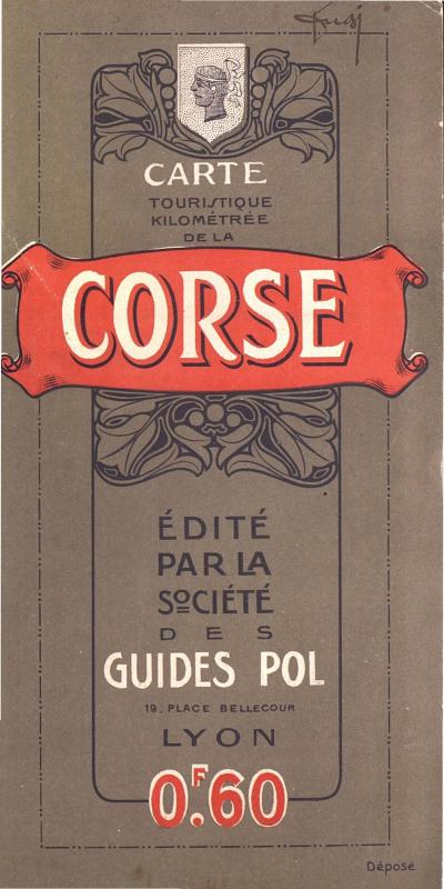 Carte touristique kilométrée de la Corse