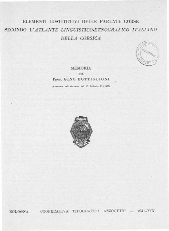 >Elementi costitutivi delle parlate corse