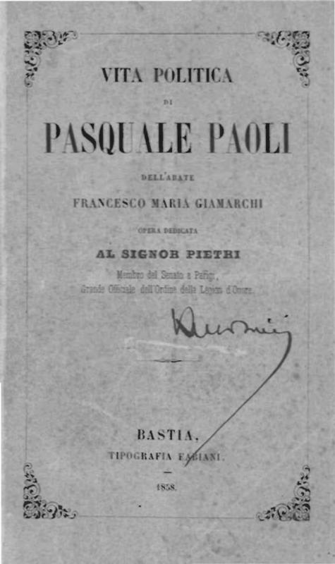 >Vita politica di Pasquale Paoli