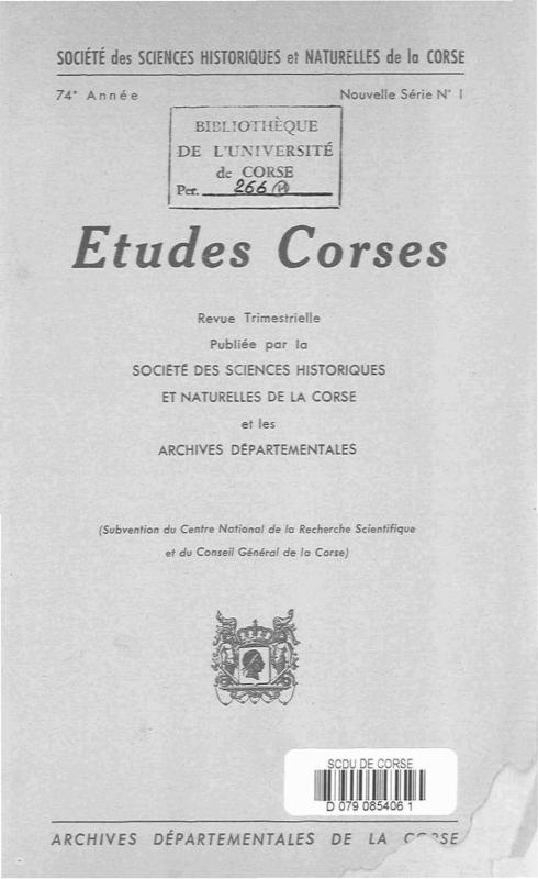 >Études Corses n°1