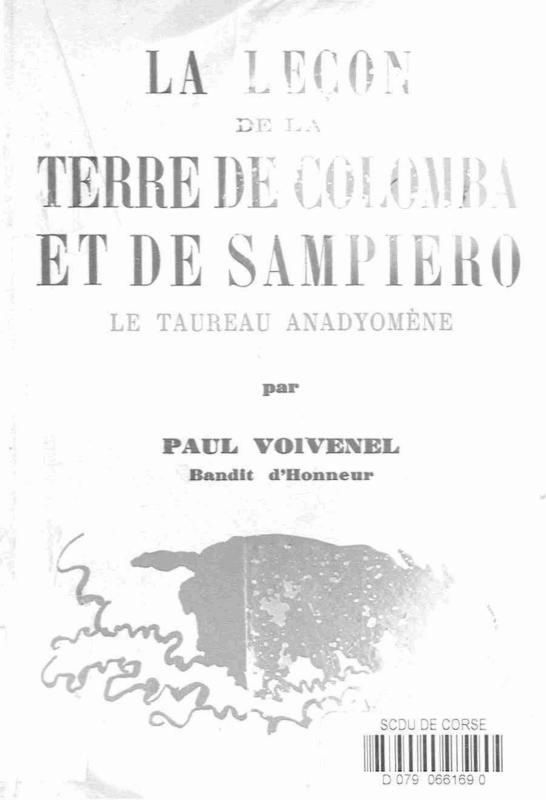 >La leçon de la terre de Colomba et de Sampiero