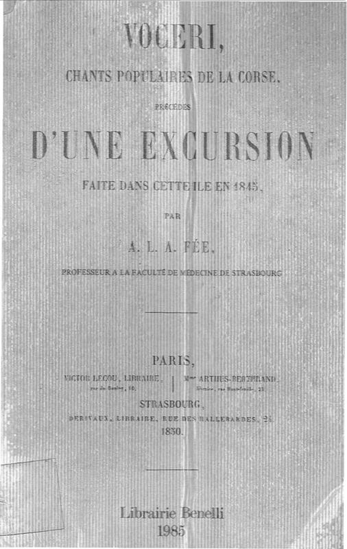 >Voceri, chants populaires de la Corse