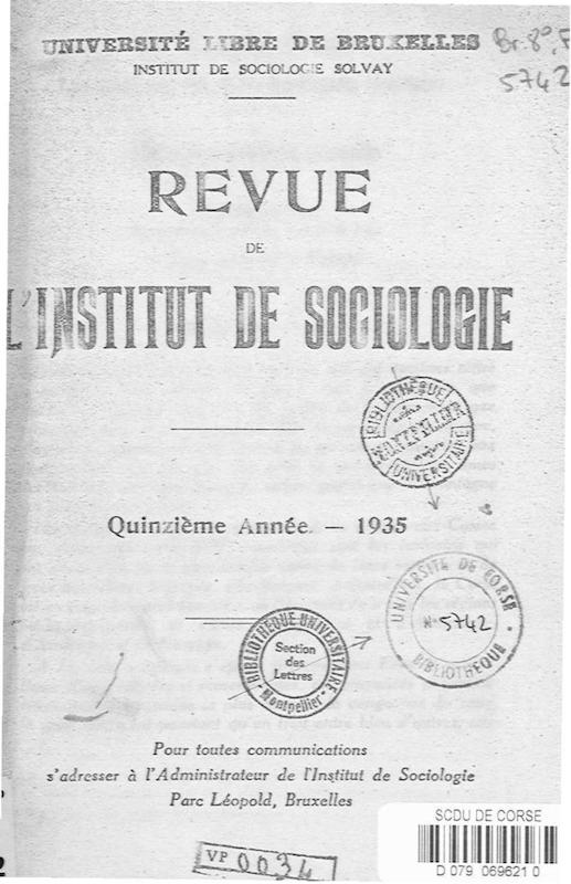 Le peuple corse : les genres de vie et les institutions familiales