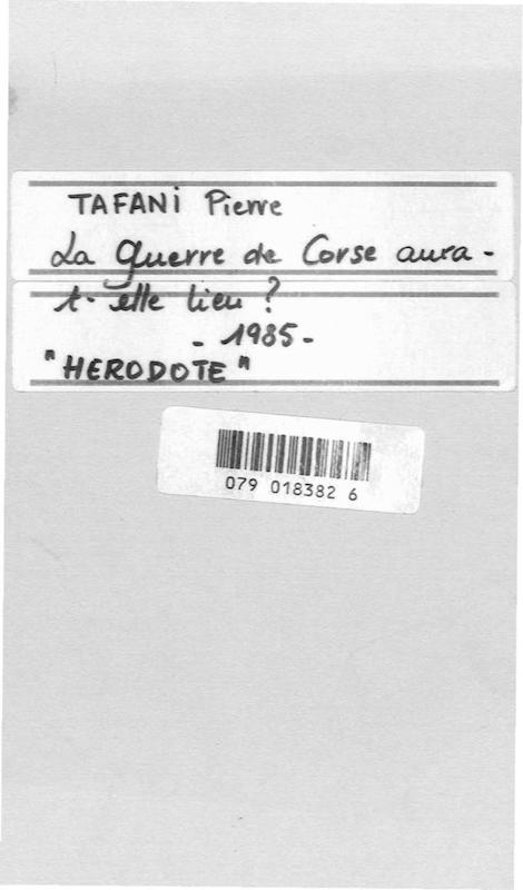 >La guerre de Corse aura-t-elle lieu ?