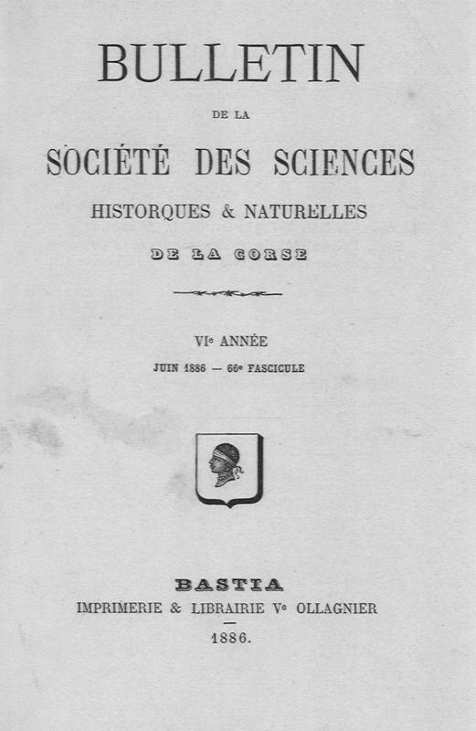 >Bulletin de la Société des sciences historiques et naturelles de la Corse