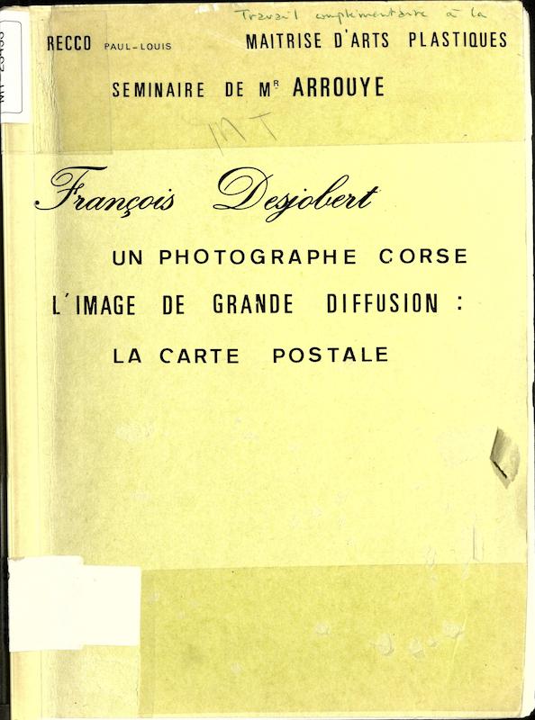 >François Desjobert un photographe corse