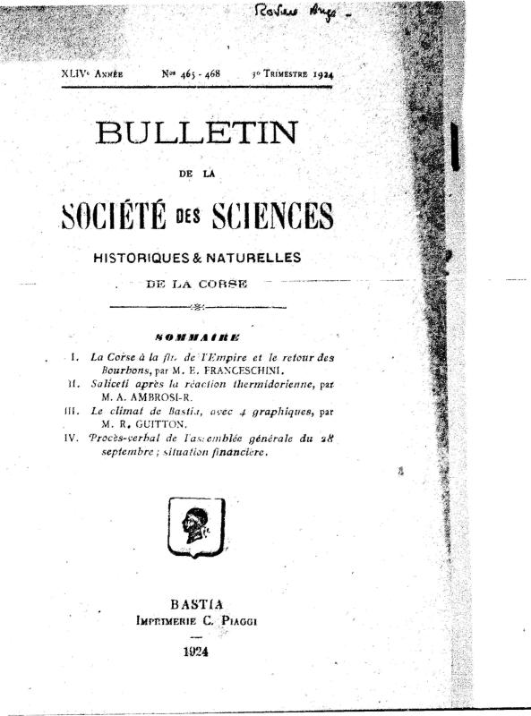 >Bulletin de la Société des Sciences Historiques et Naturelles de la Corse, n°465-468