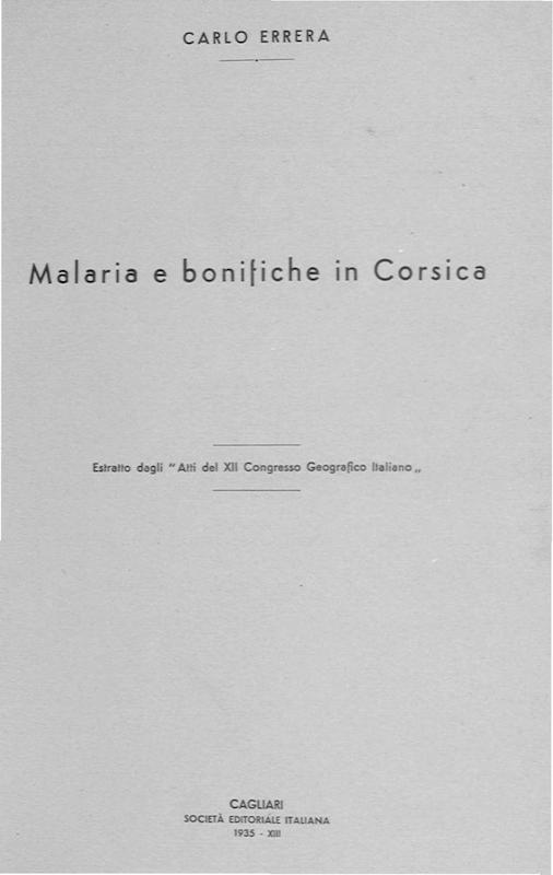 >Malaria e bonifiche in Corsica