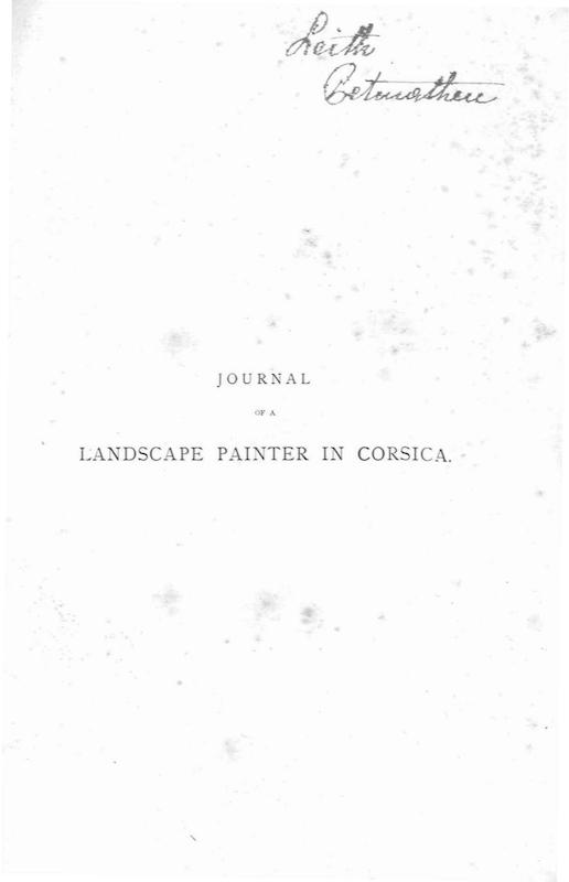 >Journal Of Landscape Painter in Corsica