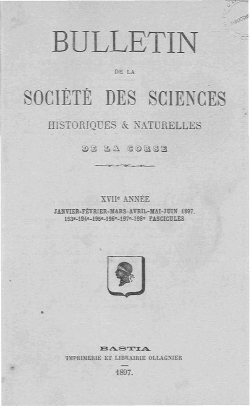 >Bulletin de la Société des sciences historiques et naturelles de la Corse