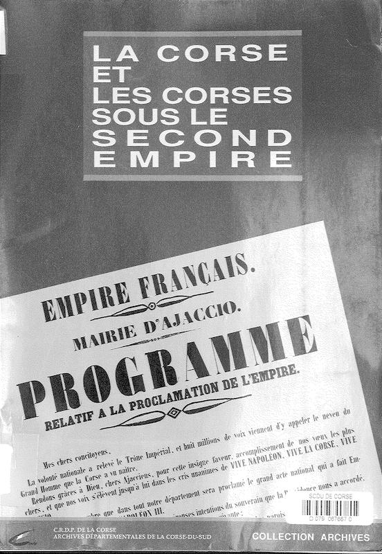 >La Corse et les Corses sous le second empire
