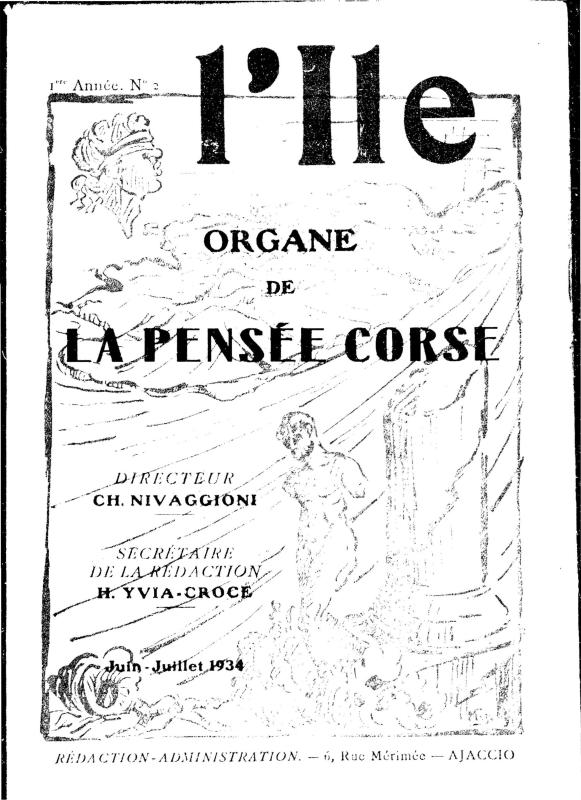>L’Île, organe de la pensée corse. Juin-juillet 1934