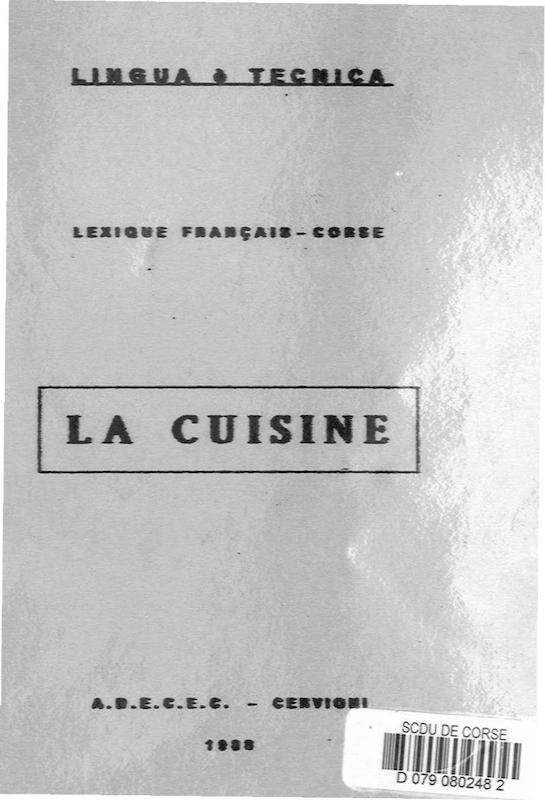 >Lexique français-corse La cuisine