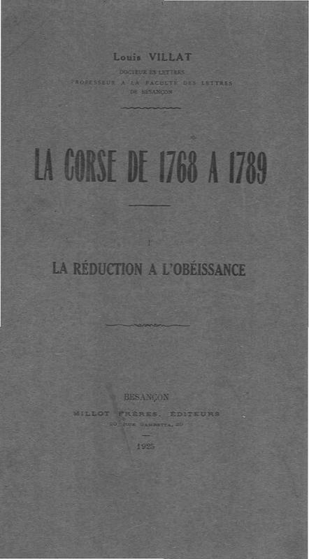 >La Corse de 1768 à 1789