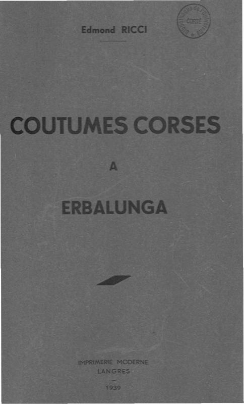 >Coutumes corses à Erbalunga