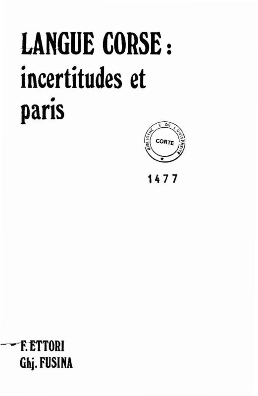 >Langue corse