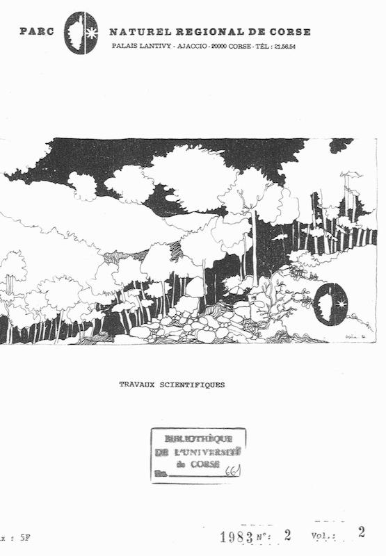 >Travaux scientifiques du Parc Naturel Régional de Corse 1983 - n° 2