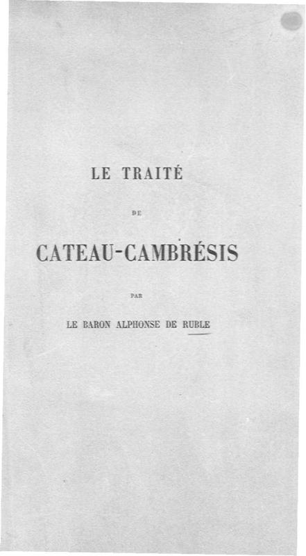 >Le traité de Cateau-Cambrésis