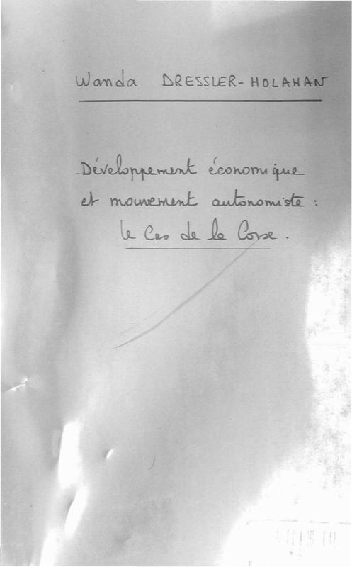 >Développement économique et mouvement autonomiste