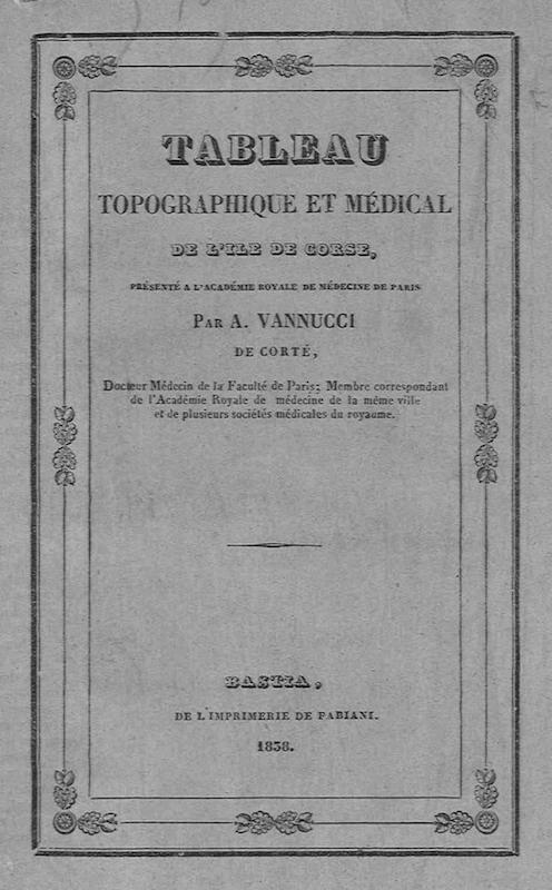 >Tableau topographique et médical de l’île de Corse