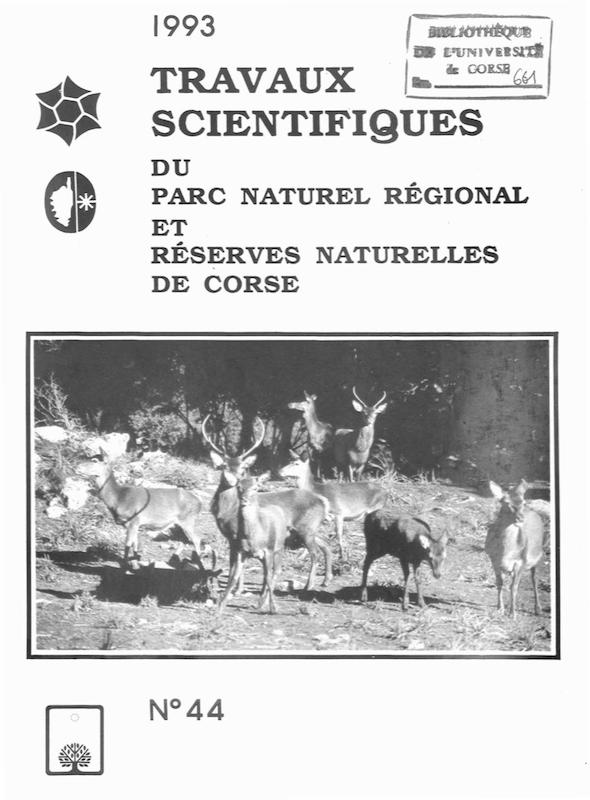>Travaux Scientifiques du Parc Naturel Régional et des Réserves Naturelles de Corse 1993 - n° 44