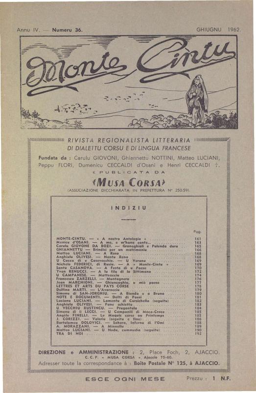 >Monte Cintu Numaru 36 Ghjugnu 1962